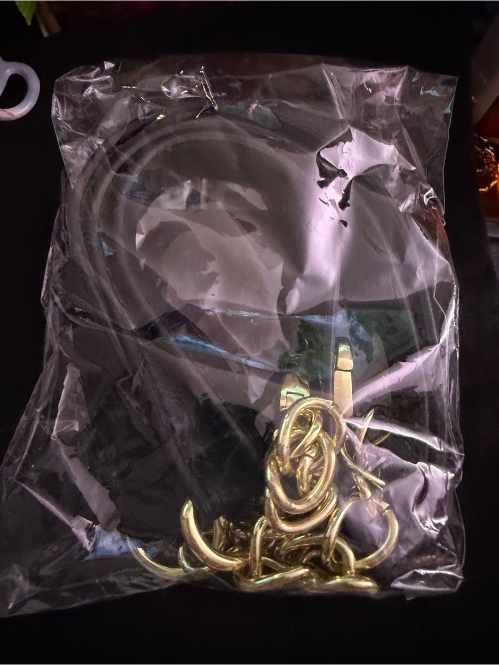 Gold Chain Strap with Black Accent for crossbody purse